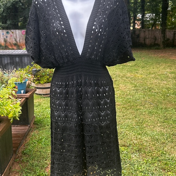 Dresses & Skirts - Elegant Black Crochet swim coverup xl
